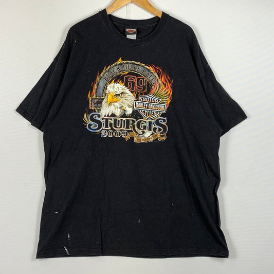 【現状渡し品】【メンズ】 HARLEY DAVIDSON ハーレー ダビッドソン EAGLE TEE イーグル Tシャツ 半袖 トップス 145-260716-sa-14-tei サイズ：2XL カラー：ブラック 万代Net店