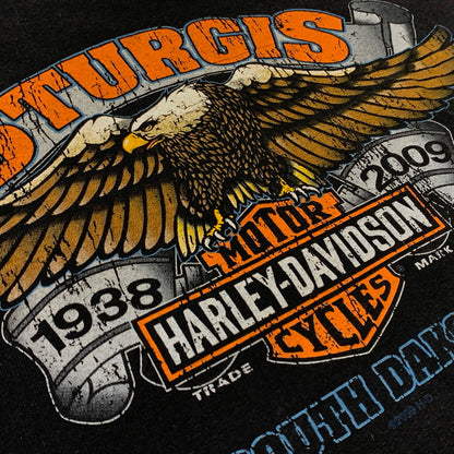 【現状渡し品】【メンズ】 HARLEY DAVIDSON ハーレー ダビッドソン EAGLE TEE イーグル Tシャツ 半袖 トップス 145-260716-sa-14-tei サイズ：2XL カラー：ブラック 万代Net店
