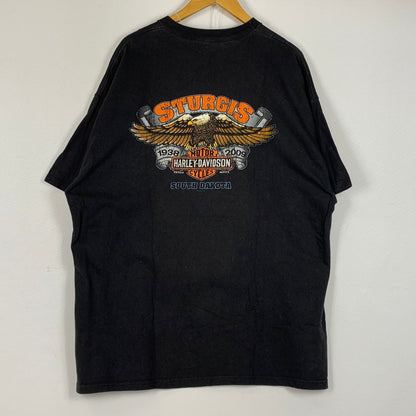 【現状渡し品】【メンズ】 HARLEY DAVIDSON ハーレー ダビッドソン EAGLE TEE イーグル Tシャツ 半袖 トップス 145-260716-sa-14-tei サイズ：2XL カラー：ブラック 万代Net店