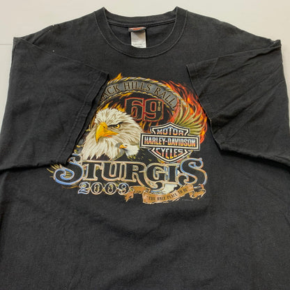 【現状渡し品】【メンズ】 HARLEY DAVIDSON ハーレー ダビッドソン EAGLE TEE イーグル Tシャツ 半袖 トップス 145-260716-sa-14-tei サイズ：2XL カラー：ブラック 万代Net店