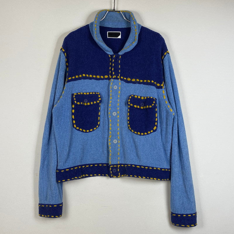 【中古品】【メンズ】 PHINGERIN フィンガリン PG1 KNIT PD-242-KN-011 ピージーワン ニット トップス カーディガン 140-260718-sa-03-tei サイズ：M カラー：ブルー 万代Net店