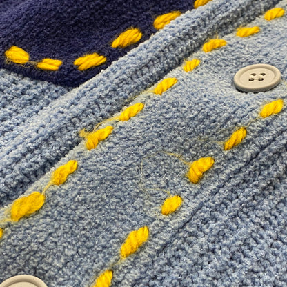 【中古品】【メンズ】 PHINGERIN フィンガリン PG1 KNIT PD-242-KN-011 ピージーワン ニット トップス カーディガン 140-260718-sa-03-tei サイズ：M カラー：ブルー 万代Net店