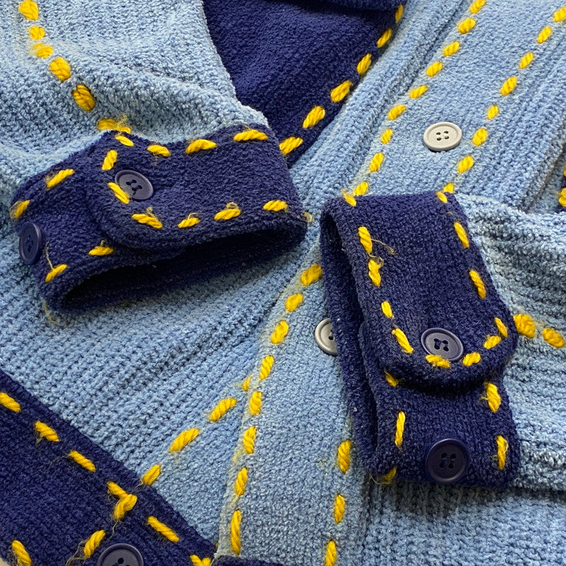 【中古品】【メンズ】 PHINGERIN フィンガリン PG1 KNIT PD-242-KN-011 ピージーワン ニット トップス カーディガン 140-260718-sa-03-tei サイズ：M カラー：ブルー 万代Net店