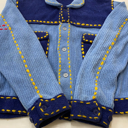 【中古品】【メンズ】 PHINGERIN フィンガリン PG1 KNIT PD-242-KN-011 ピージーワン ニット トップス カーディガン 140-260718-sa-03-tei サイズ：M カラー：ブルー 万代Net店