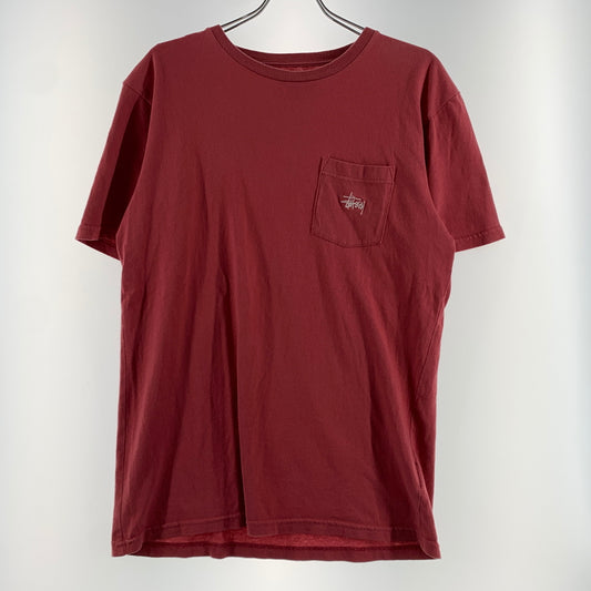 【中古品】【メンズ】 STUSSY ステューシー LOGO POCKET TEE ロゴ ポケット Ｔシャツ 半袖 トップス 142-260720-ko-04-tei サイズ：M カラー：ピンク 万代Net店