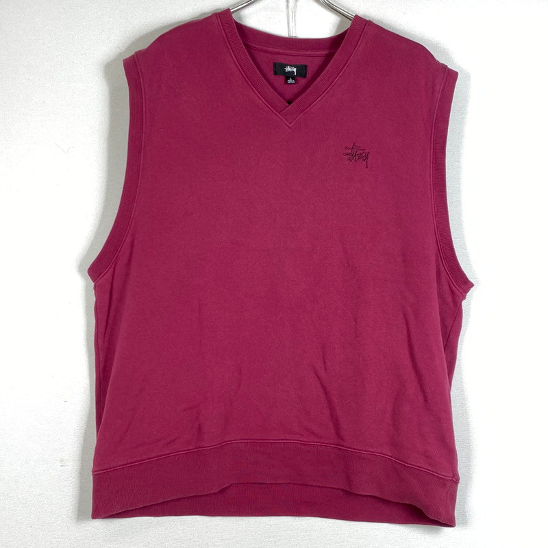 【中古品】【メンズ】 STUSSY ステューシー21SS STOCK FLEECE VEST 118414 2021年春夏 ストック フリース ベスト トップス 142-260718-sa-02-tei サイズ：L カラー：ピンク 万代Net店