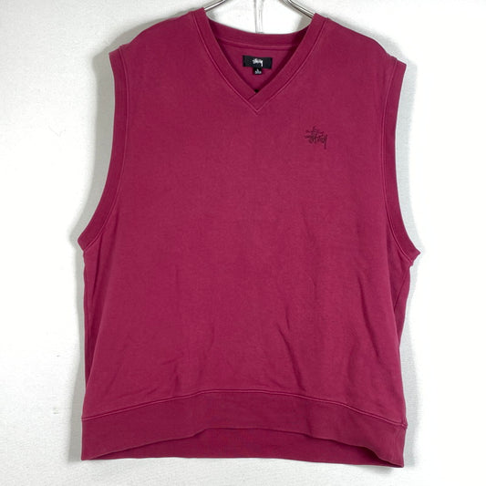 【中古品】【メンズ】 STUSSY ステューシー21SS STOCK FLEECE VEST 118414 2021年春夏 ストック フリース ベスト トップス 142-260718-sa-02-tei サイズ：L カラー：ピンク 万代Net店