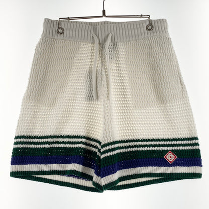 【中古品】【メンズ】 CASABLANCA カサブランカ TENNIS CLUB SHORTS MS24-KW-660-01 テニス クラブ ショーツ ボトムス 短パン 152-260718-sa-14-tei サイズ：L カラー：ホワイト 万代Net店