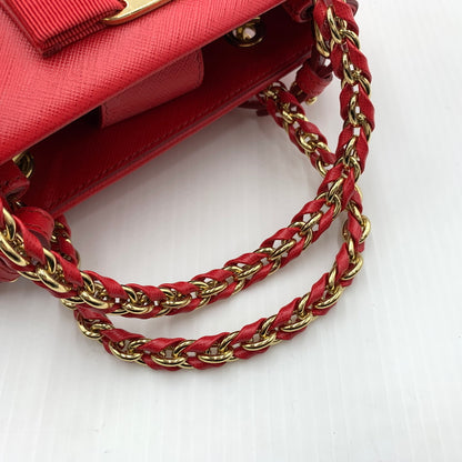 【中古品】【レディース】 Salvatore Ferragamo サルヴァトーレ・フェラガモ AB-21G191 ヴァラリボン 2WAYチェーンバッグ カバン ショルダーバッグ ハンドバッグ 188-260721-ko-03-tei カラー：レッド 万代Net店