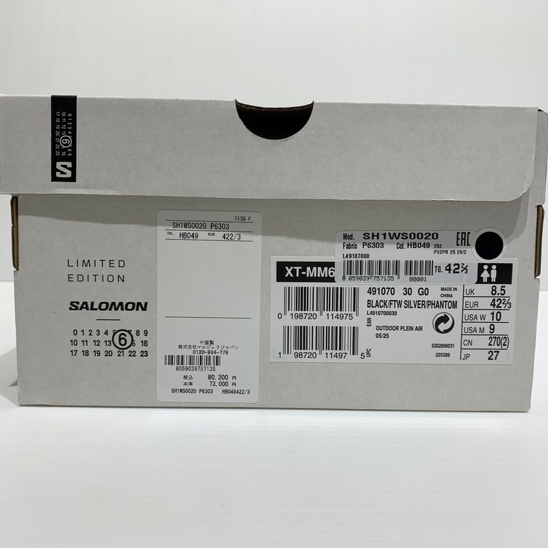 【中古品】【メンズ】 MM6 エムエムシックス メゾン マルジェラ × Salomon サロモン 別注 コラボ XT-MM6 BLACK FTW SILVER SH1WS0020-P6303 スニーカー 靴 シューズ スポーツユーティリティ 162-260804-ko-01-tei サイズ：27cm カラー：ブラックシルバー 万代Net店