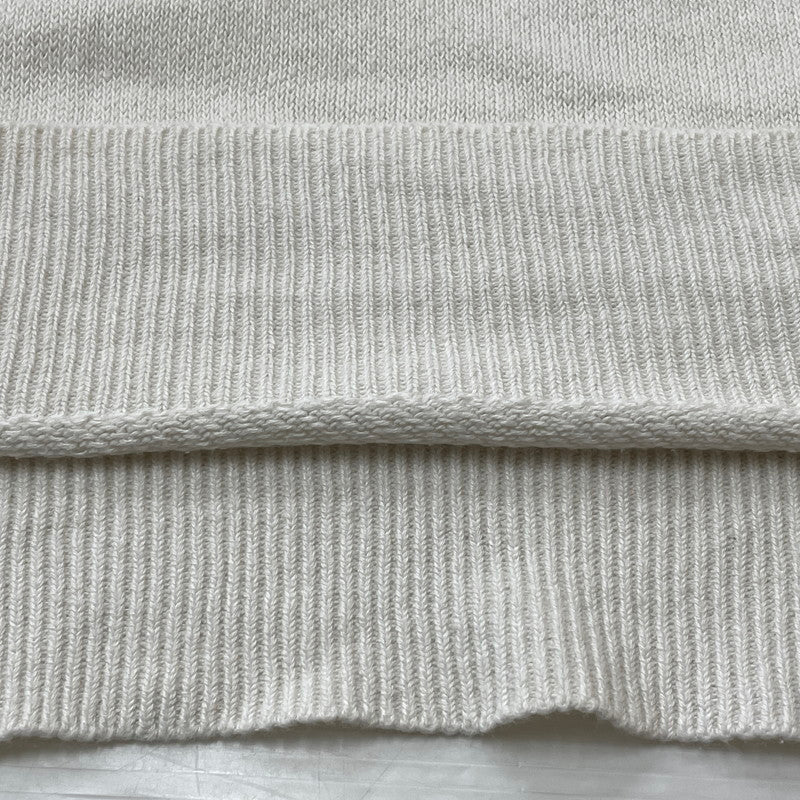 【中古品】【メンズ】 HYSTERIC GLAMOUR ヒステリックグラマー GIRL WOMAN LOGO STRETCH LINEN COTTON KNIT 02171NS04 ガール ウーマン ロゴ ストレッチ リネンコットン ニット トップス 140-260719-sa-04-tei サイズ：M カラー：ホワイト 万代Net店