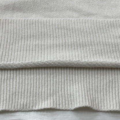 【中古品】【メンズ】 HYSTERIC GLAMOUR ヒステリックグラマー GIRL WOMAN LOGO STRETCH LINEN COTTON KNIT 02171NS04 ガール ウーマン ロゴ ストレッチ リネンコットン ニット トップス 140-260719-sa-04-tei サイズ：M カラー：ホワイト 万代Net店