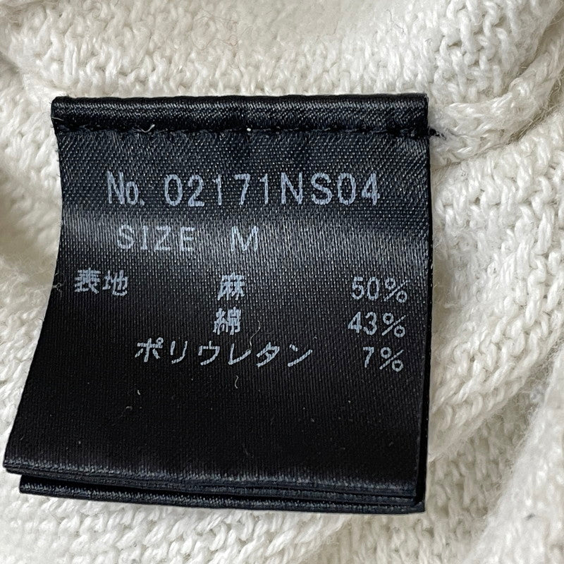 【中古品】【メンズ】 HYSTERIC GLAMOUR ヒステリックグラマー GIRL WOMAN LOGO STRETCH LINEN COTTON KNIT 02171NS04 ガール ウーマン ロゴ ストレッチ リネンコットン ニット トップス 140-260719-sa-04-tei サイズ：M カラー：ホワイト 万代Net店