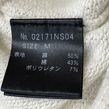 【中古品】【メンズ】 HYSTERIC GLAMOUR ヒステリックグラマー GIRL WOMAN LOGO STRETCH LINEN COTTON KNIT 02171NS04 ガール ウーマン ロゴ ストレッチ リネンコットン ニット トップス 140-260719-sa-04-tei サイズ：M カラー：ホワイト 万代Net店