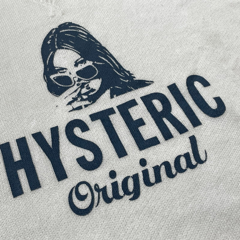 【中古品】【メンズ】 HYSTERIC GLAMOUR ヒステリックグラマー GIRL WOMAN LOGO STRETCH LINEN COTTON KNIT 02171NS04 ガール ウーマン ロゴ ストレッチ リネンコットン ニット トップス 140-260719-sa-04-tei サイズ：M カラー：ホワイト 万代Net店