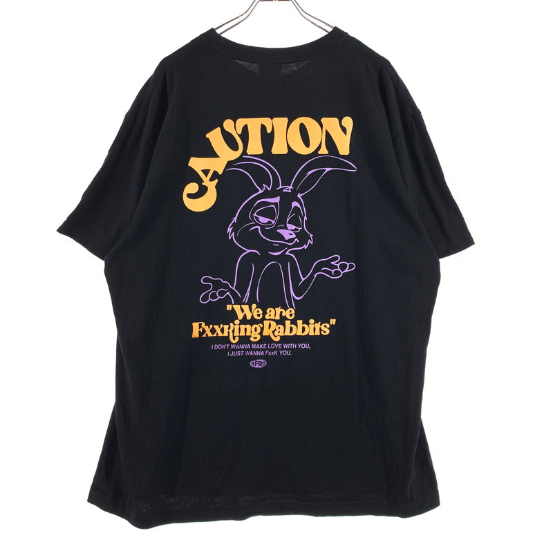 【中古品】【メンズ】 #FR2 エフアールツー CAUTION PRINT S/S TEE コーション プリント ショートスリーブ Tシャツ 半袖 トップス 142-260720-ko-35-tei サイズ：XL カラー：ブラック 万代Net店