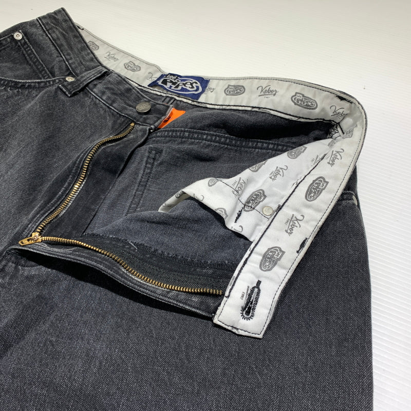 【中古品】【メンズ】 Lee Pipes リー・パイプス × KEBOZ ケボズ 別注 コラボ BAGGY DENIM PANTS LB0438 バギー デニムパンツ ボトムス ワイドパンツ 153-260720-ko-10-tei サイズ：L カラー：ブラック 万代Net店