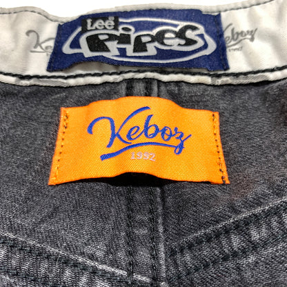 【中古品】【メンズ】 Lee Pipes リー・パイプス × KEBOZ ケボズ 別注 コラボ BAGGY DENIM PANTS LB0438 バギー デニムパンツ ボトムス ワイドパンツ 153-260720-ko-10-tei サイズ：L カラー：ブラック 万代Net店