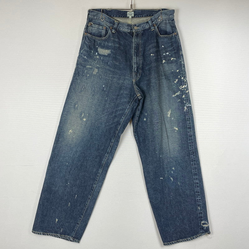 【中古品】【メンズ】 GOLD ゴールド RECYCLED WASTE SUVIN COTTON YARN 14OZ DENIM 5POCKET WIDE PANTS GL42579H リサイクルド ウェスト スヴィンコットン ヤーン ボトムス ジーンズ デニム 156-260719-sa-08-tei サイズ：L カラー：インディゴ 万代Net店