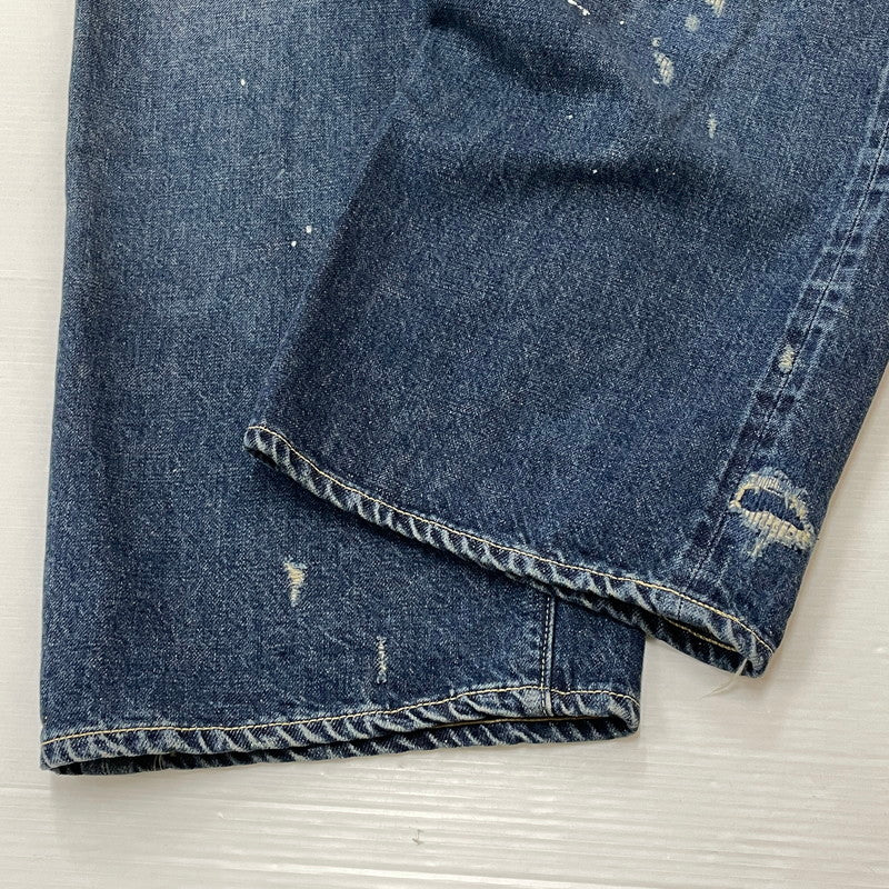 【中古品】【メンズ】 GOLD ゴールド RECYCLED WASTE SUVIN COTTON YARN 14OZ DENIM 5POCKET WIDE PANTS GL42579H リサイクルド ウェスト スヴィンコットン ヤーン ボトムス ジーンズ デニム 156-260719-sa-08-tei サイズ：L カラー：インディゴ 万代Net店