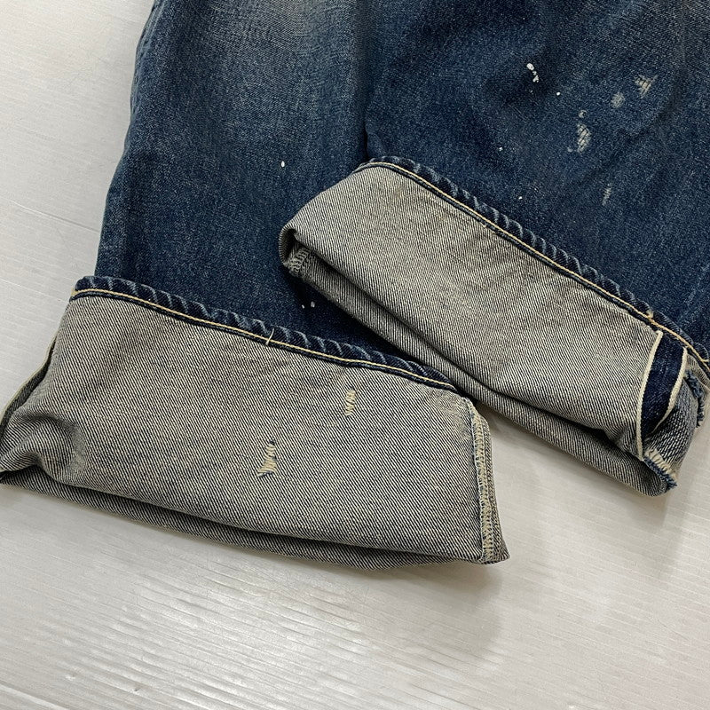 【中古品】【メンズ】 GOLD ゴールド RECYCLED WASTE SUVIN COTTON YARN 14OZ DENIM 5POCKET WIDE PANTS GL42579H リサイクルド ウェスト スヴィンコットン ヤーン ボトムス ジーンズ デニム 156-260719-sa-08-tei サイズ：L カラー：インディゴ 万代Net店