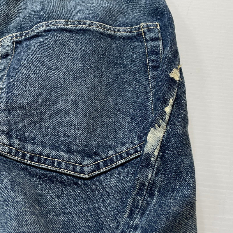 【中古品】【メンズ】 GOLD ゴールド RECYCLED WASTE SUVIN COTTON YARN 14OZ DENIM 5POCKET WIDE PANTS GL42579H リサイクルド ウェスト スヴィンコットン ヤーン ボトムス ジーンズ デニム 156-260719-sa-08-tei サイズ：L カラー：インディゴ 万代Net店