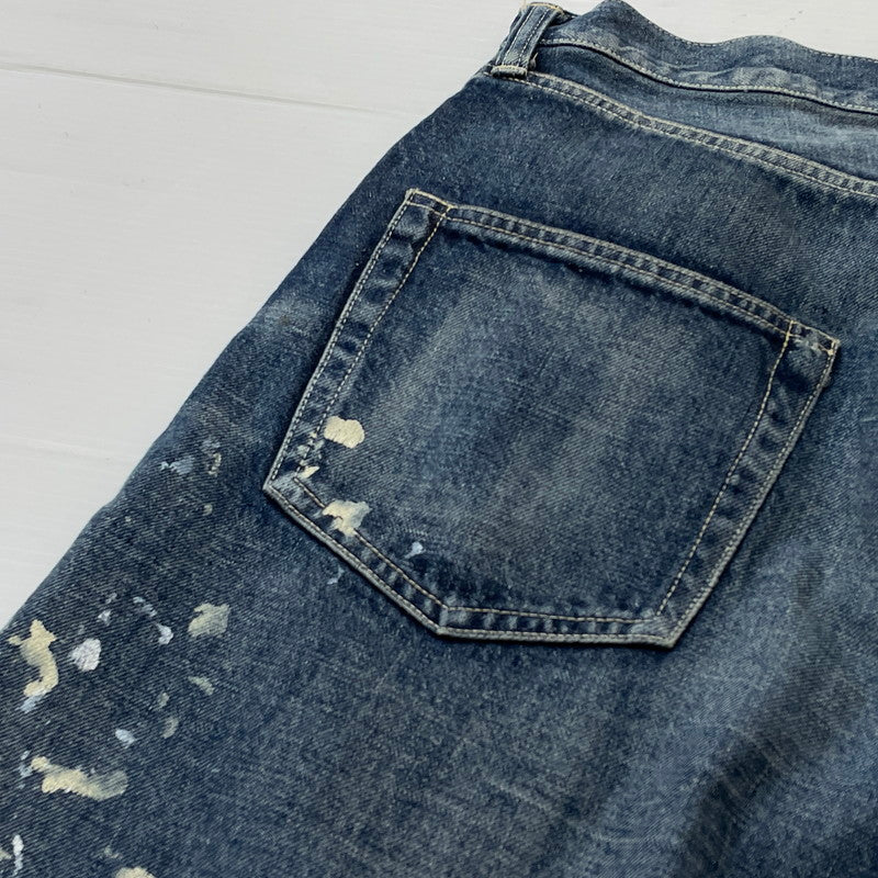 【中古品】【メンズ】 GOLD ゴールド RECYCLED WASTE SUVIN COTTON YARN 14OZ DENIM 5POCKET WIDE PANTS GL42579H リサイクルド ウェスト スヴィンコットン ヤーン ボトムス ジーンズ デニム 156-260719-sa-08-tei サイズ：L カラー：インディゴ 万代Net店