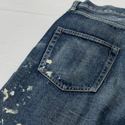 【中古品】【メンズ】 GOLD ゴールド RECYCLED WASTE SUVIN COTTON YARN 14OZ DENIM 5POCKET WIDE PANTS GL42579H リサイクルド ウェスト スヴィンコットン ヤーン ボトムス ジーンズ デニム 156-260719-sa-08-tei サイズ：L カラー：インディゴ 万代Net店