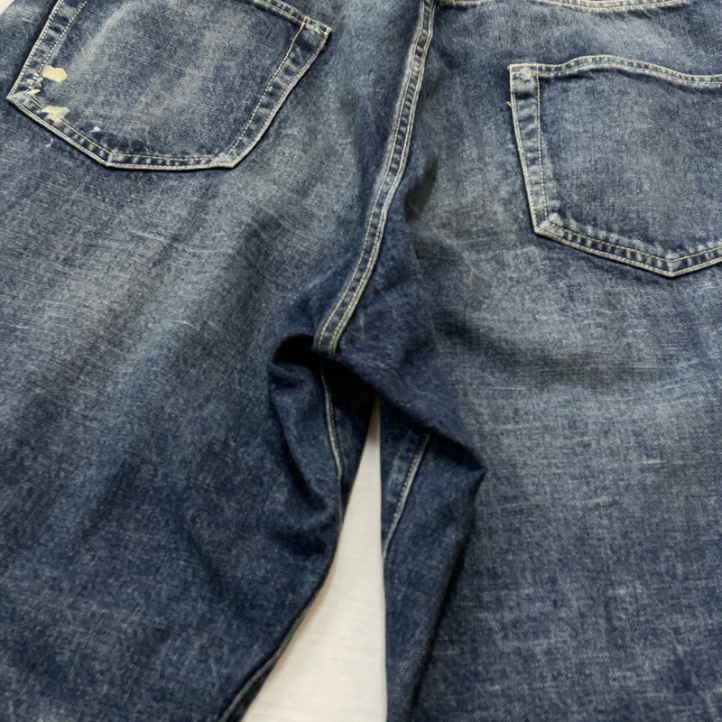 【中古品】【メンズ】 GOLD ゴールド RECYCLED WASTE SUVIN COTTON YARN 14OZ DENIM 5POCKET WIDE PANTS GL42579H リサイクルド ウェスト スヴィンコットン ヤーン ボトムス ジーンズ デニム 156-260719-sa-08-tei サイズ：L カラー：インディゴ 万代Net店