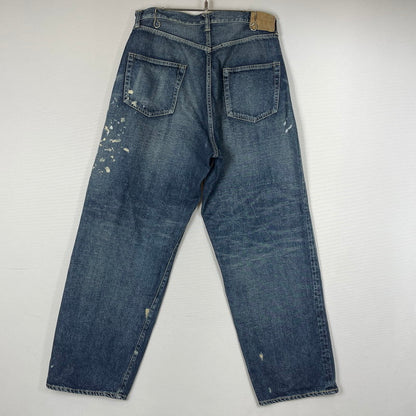【中古品】【メンズ】 GOLD ゴールド RECYCLED WASTE SUVIN COTTON YARN 14OZ DENIM 5POCKET WIDE PANTS GL42579H リサイクルド ウェスト スヴィンコットン ヤーン ボトムス ジーンズ デニム 156-260719-sa-08-tei サイズ：L カラー：インディゴ 万代Net店