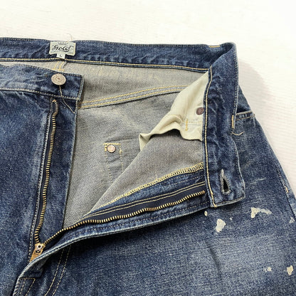 【中古品】【メンズ】 GOLD ゴールド RECYCLED WASTE SUVIN COTTON YARN 14OZ DENIM 5POCKET WIDE PANTS GL42579H リサイクルド ウェスト スヴィンコットン ヤーン ボトムス ジーンズ デニム 156-260719-sa-08-tei サイズ：L カラー：インディゴ 万代Net店