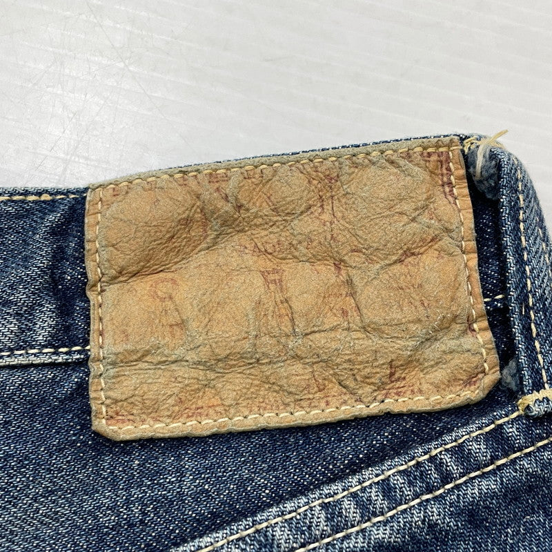 【中古品】【メンズ】 GOLD ゴールド RECYCLED WASTE SUVIN COTTON YARN 14OZ DENIM 5POCKET WIDE PANTS GL42579H リサイクルド ウェスト スヴィンコットン ヤーン ボトムス ジーンズ デニム 156-260719-sa-08-tei サイズ：L カラー：インディゴ 万代Net店