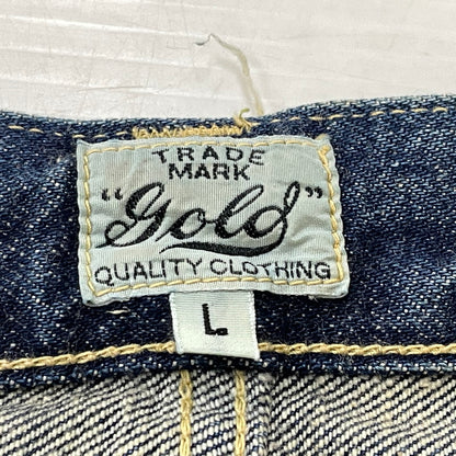 【中古品】【メンズ】 GOLD ゴールド RECYCLED WASTE SUVIN COTTON YARN 14OZ DENIM 5POCKET WIDE PANTS GL42579H リサイクルド ウェスト スヴィンコットン ヤーン ボトムス ジーンズ デニム 156-260719-sa-08-tei サイズ：L カラー：インディゴ 万代Net店