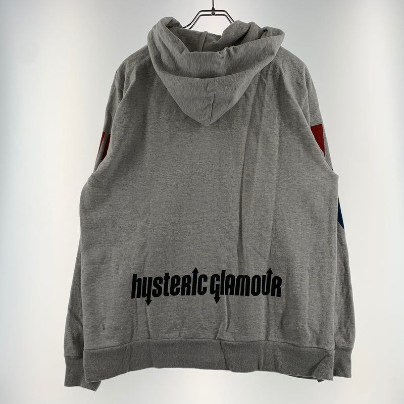 【中古品】【メンズ】 HYSTERIC GLAMOUR ヒステリックグラマー HYS FLARE LOGO HOODIE 02261CF01 フレア ロゴ フーディ トップス フルジップパーカー 140-260720-ko-18-tei サイズ：L カラー：グレー 万代Net店