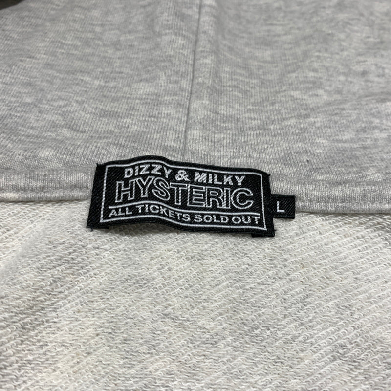 【中古品】【メンズ】 HYSTERIC GLAMOUR ヒステリックグラマー HYS FLARE LOGO HOODIE 02261CF01 フレア ロゴ フーディ トップス フルジップパーカー 140-260720-ko-18-tei サイズ：L カラー：グレー 万代Net店