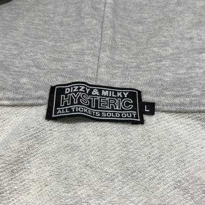 【中古品】【メンズ】 HYSTERIC GLAMOUR ヒステリックグラマー HYS FLARE LOGO HOODIE 02261CF01 フレア ロゴ フーディ トップス フルジップパーカー 140-260720-ko-18-tei サイズ：L カラー：グレー 万代Net店