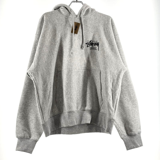 【中古品】【メンズ】 STUSSY ステューシー SEOUL LOGO HOODIE 392380 ロゴ フーディ 長袖 トップス プルオーバーパーカー 142-260720-sa-28-tei サイズ：L カラー：グレー系 万代Net店