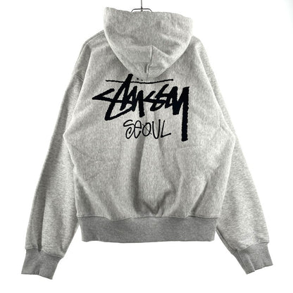 【中古品】【メンズ】 STUSSY ステューシー SEOUL LOGO HOODIE 392380 ロゴ フーディ 長袖 トップス プルオーバーパーカー 142-260720-sa-28-tei サイズ：L カラー：グレー系 万代Net店