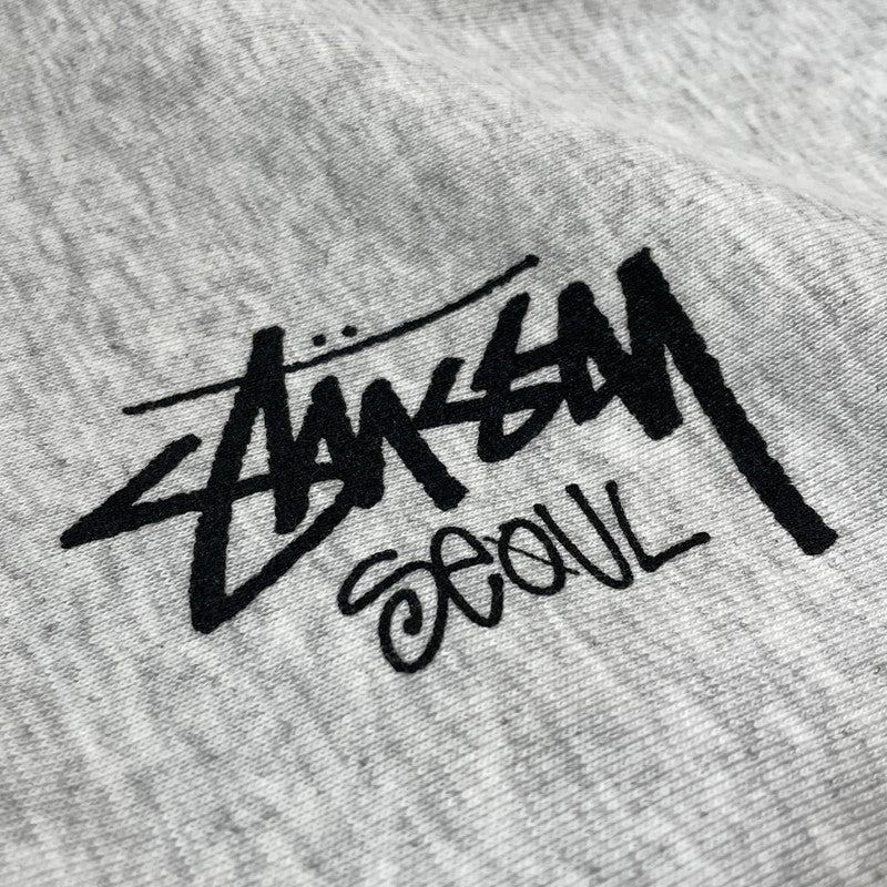 【中古品】【メンズ】 STUSSY ステューシー SEOUL LOGO HOODIE 392380 ロゴ フーディ 長袖 トップス プルオーバーパーカー 142-260720-sa-28-tei サイズ：L カラー：グレー系 万代Net店