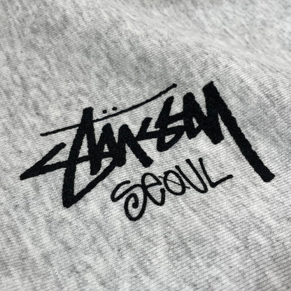 【中古品】【メンズ】 STUSSY ステューシー SEOUL LOGO HOODIE 392380 ロゴ フーディ 長袖 トップス プルオーバーパーカー 142-260720-sa-28-tei サイズ：L カラー：グレー系 万代Net店