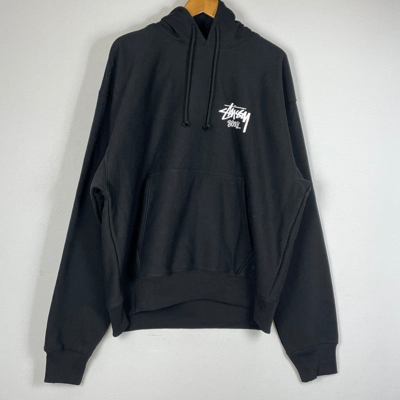 【中古品】【メンズ】 STUSSY ステューシー SEOUL LOGO HOODIE 392380 ロゴ フーディ 長袖 トップス プルオーバーパーカー 142-260720-sa-29-tei サイズ：XL カラー：ブラック 万代Net店