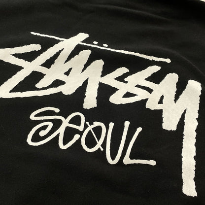 【中古品】【メンズ】 STUSSY ステューシー SEOUL LOGO HOODIE 392380 ロゴ フーディ 長袖 トップス プルオーバーパーカー 142-260720-sa-29-tei サイズ：XL カラー：ブラック 万代Net店