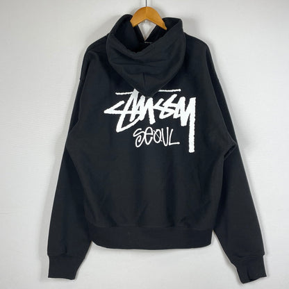 【中古品】【メンズ】 STUSSY ステューシー SEOUL LOGO HOODIE 392380 ロゴ フーディ 長袖 トップス プルオーバーパーカー 142-260720-sa-29-tei サイズ：XL カラー：ブラック 万代Net店