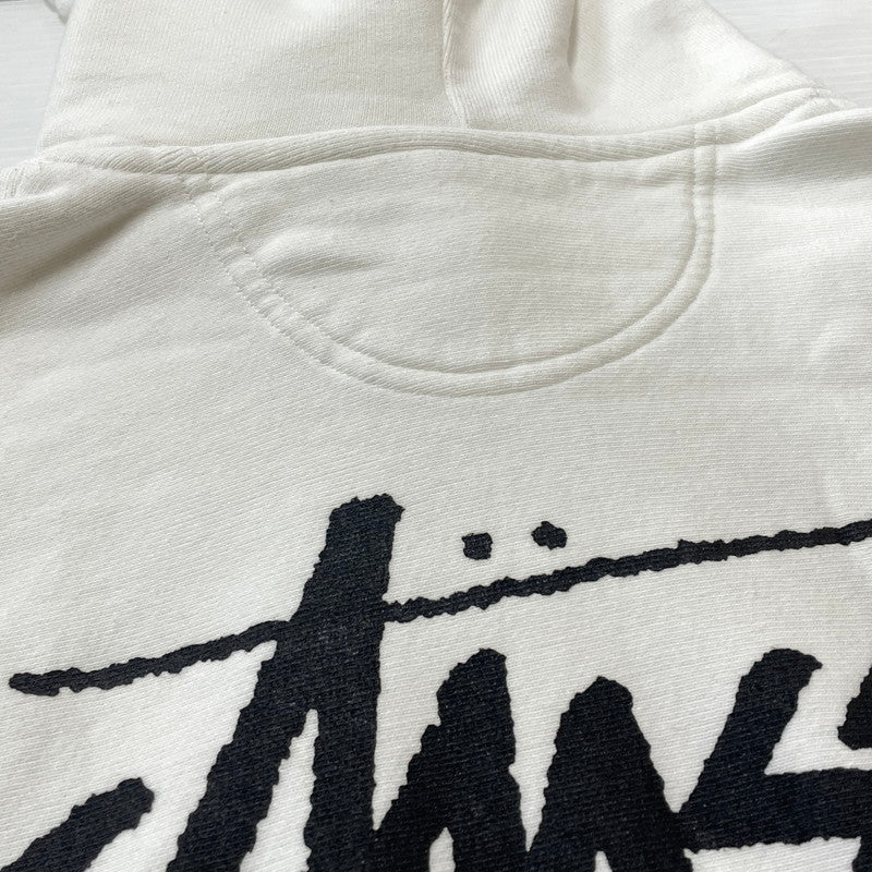 【中古品】【メンズ】 STUSSY ステューシー SEOUL LOGO HOODIE 392380 ロゴ フーディ 長袖 トップス プルオーバーパーカー 142-260720-sa-30-tei サイズ：L カラー：ホワイト系 万代Net店
