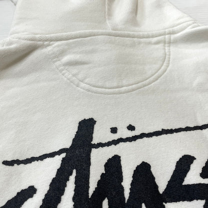 【中古品】【メンズ】 STUSSY ステューシー SEOUL LOGO HOODIE 392380 ロゴ フーディ 長袖 トップス プルオーバーパーカー 142-260720-sa-30-tei サイズ：L カラー：ホワイト系 万代Net店
