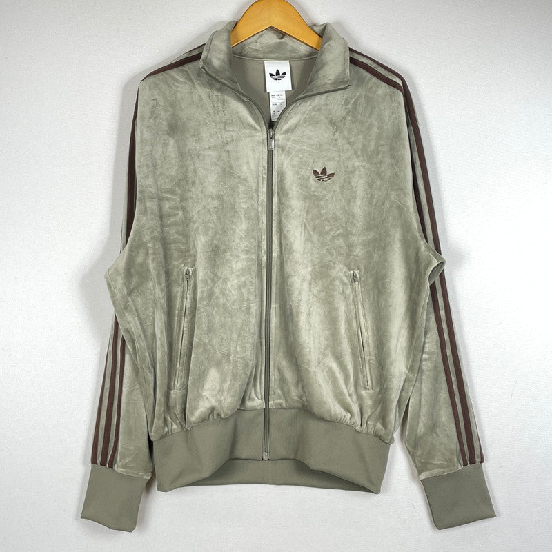【中古品】【メンズ】 ADIDAS アディダス FIREBIRD VELOUR TRACK TOP KD9377 ファイヤーバード ベロア トラック トップ アウター ジャージ 148-260720-sa-22-tei サイズ：M カラー：カーキ 万代Net店