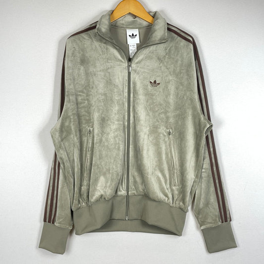 【中古品】【メンズ】 ADIDAS アディダス FIREBIRD VELOUR TRACK TOP KD9377 ファイヤーバード ベロア トラック トップ アウター ジャージ 148-260720-sa-22-tei サイズ：M カラー：カーキ 万代Net店
