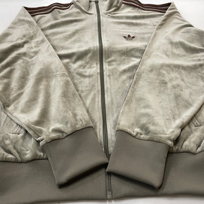 【中古品】【メンズ】 ADIDAS アディダス FIREBIRD VELOUR TRACK TOP KD9377 ファイヤーバード ベロア トラック トップ アウター ジャージ 148-260720-sa-22-tei サイズ：M カラー：カーキ 万代Net店