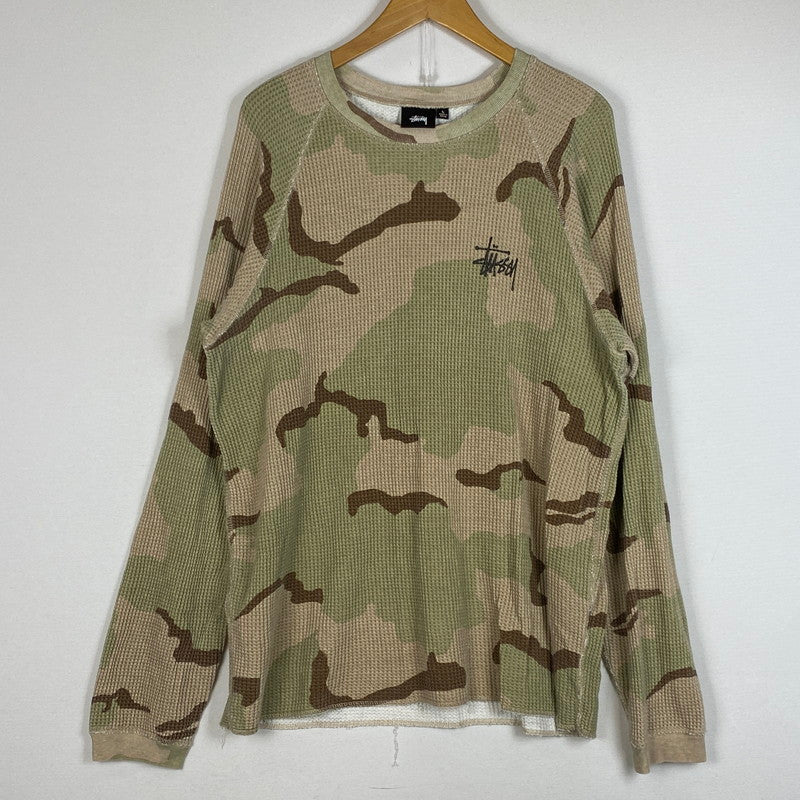 【中古品】【メンズ】 STUSSY ステューシー BASIC STUSSY THERMAL 1140356 ベーシック ステューシー サーマル 長袖 トップス　 142-260721-sa-17-tei サイズ：L カラー：カモ柄 万代Net店