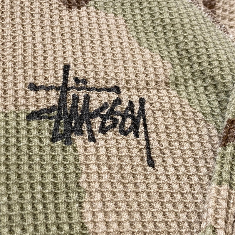 【中古品】【メンズ】 STUSSY ステューシー BASIC STUSSY THERMAL 1140356 ベーシック ステューシー サーマル 長袖 トップス　 142-260721-sa-17-tei サイズ：L カラー：カモ柄 万代Net店
